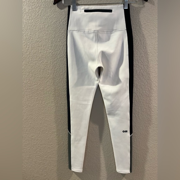 BANDIER SOLID & STRIPED Black and White Grey High-Waisted Leggings XS - Picture 5 of 7